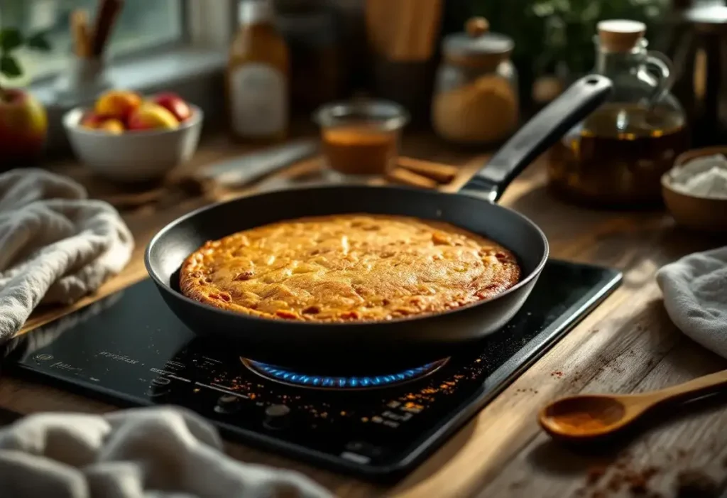 Je fais ce gâteau aux pommes à la poêle : ultra simple, rapide, sans four et 100 % réconfort